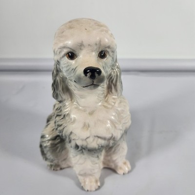 VTG Inarco Ceramic White Gray Poodle Dog Figurine E-1750 Japan 6 