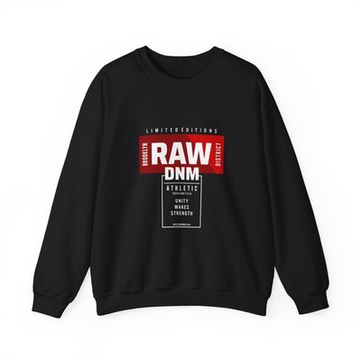 RAW DNM Athletic Block Logo Sweatshirt | Black Crewneck