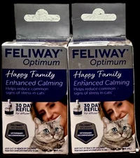 2X Feliway Optimum MultiCat Happy Family 30 Day Diffuser Refill 48ml EXP 06/2027