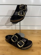BIRKENSTOCK ARIZONA BIG BUCKLE GOLD BLACK PATENT SANDAL SHOE 5 / 36 B34
