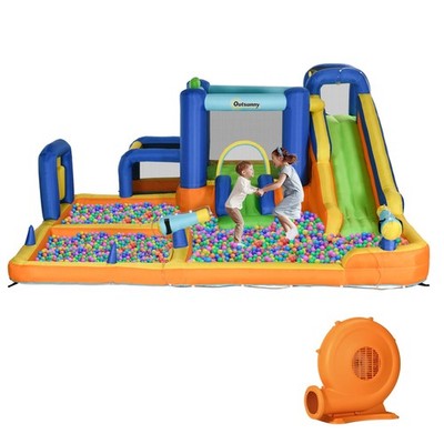 SplashTastic 7-in-1 Water Play Structure with Pool Climbing Wall Games Kids 3-8