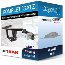 AUTO HAK Anhängekupplung starr und TOWTEC E-Satz 13polig für Audi A8 94-98 neu