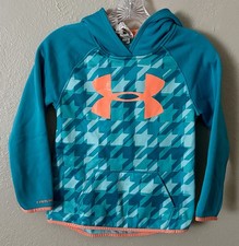 Under Armour Sweatshirt Boys teal orange storm hoodie Youth Small
