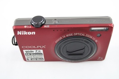 Nikon Coolpix S6000 14.2MP Compact Digital Camera Red Tested With