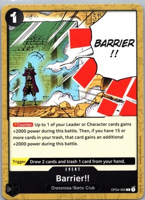 Barrier!! C Kingdoms of Intrigue OP04-095 NM