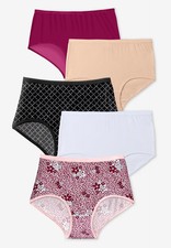 Comfort Choice Plus Size Full Coverage Stretch Cotton Brief 5 Pack