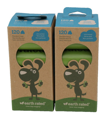 Karlie Kotbeutel earth rated Nachfüllrollen, Gassibeutel ohne Duft, 2x 120 Stück