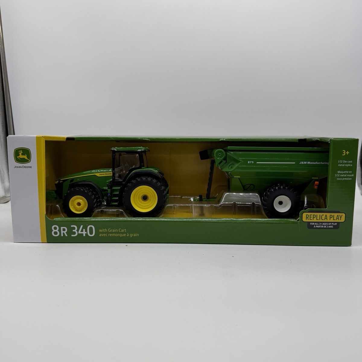 NEW John Deere ERTL 1/32 8R 340 with Grain Cart Die Cast Replica