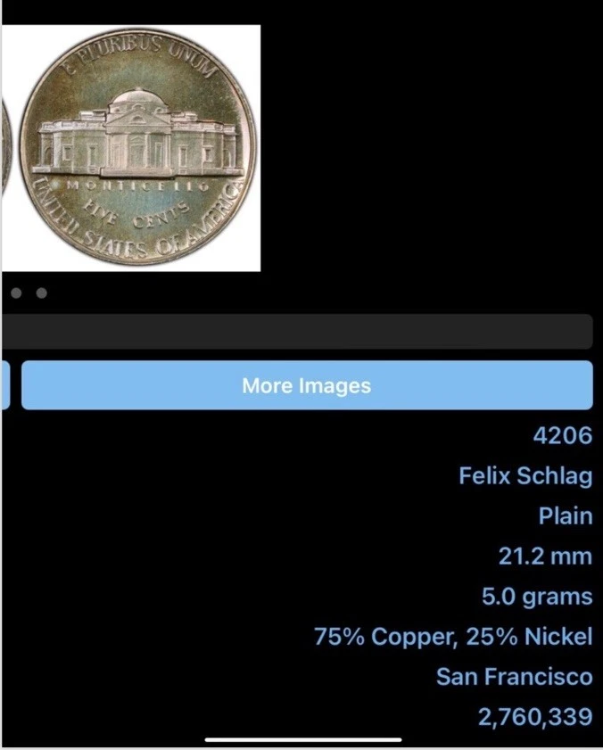 1973 S Jefferson Nickel 5C Uncirculated Full Steps PR 67 Proof Beautiful Detail - Image 4 of 4