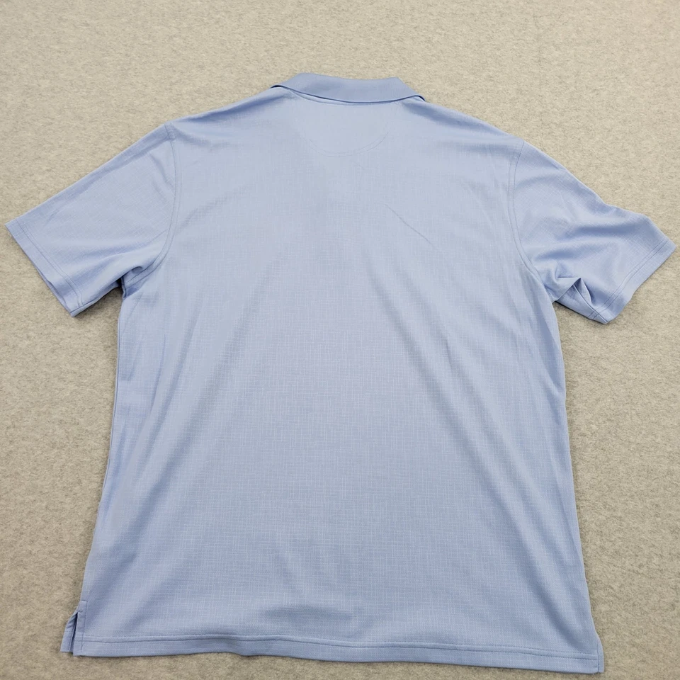 Camisa polo Greg Norman para hombre XL azul PlayDry bordada manga corta Foto 2 de 4