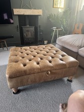 Beautifully aged, Next Gosford range leather extra large storage footstool.