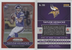 2015 Panini Prizm Rookies Red Prizm Taylor Heinicke #288 Rookie RC