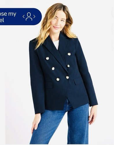 Free Assembly Double Breasted Women’s Blazer Navy Size Large
