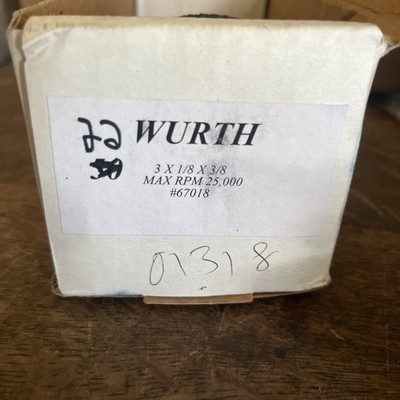 22 NOS WURTH Tools 3 x1/8 x3/8  Grinding Wheels 