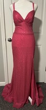 Prom Dress Event Gown Pink Sequins Long Size 6 NWOT