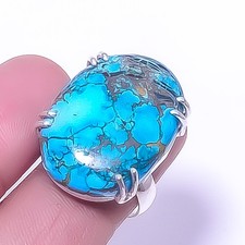 Turquoise - Tibetan 925 Sterling Silver Solitaire Ring Adjustable R555 