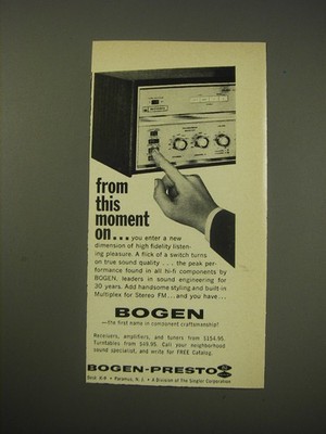 1961 Bogen-Presto Stereo Components Ad - From this moment on