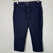 NOT YOUR DAUGHTER JEANS Capri Women's 8 Blue Denim Lift Tuck Stretch Made In USA