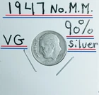 1947 (P) Roosevelt Dime VG Condition 90% Silver Rare Gem Look & See 79yr OLD %%%