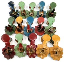 Antique Metal Clip On Christmas Tree Candle Holders Set Of 15 Gilded Age Holiday