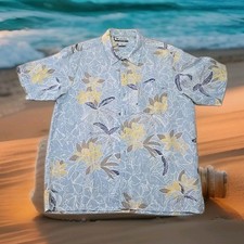 Columbia Hawaiian Button Up Shirt Mens Size Medium Tropical Floral Beach Summer