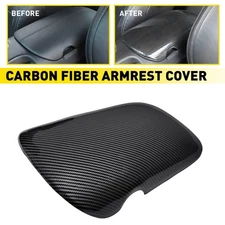 Fit Ford Mustang 2015-2025 Carbon Fiber Look Armrest Box Console Box Cover Trim