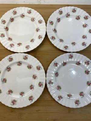 Royal Albert Vergissmeinnicht Rose Salatteller x 4 Durchmesser 8 1/4 Zoll