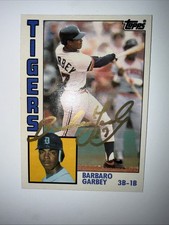 Barbaro Garbey GOLD AUTOGRAPHED 1984 TOPPS TIFFANY TRADED CARD DETROIT TIGERS