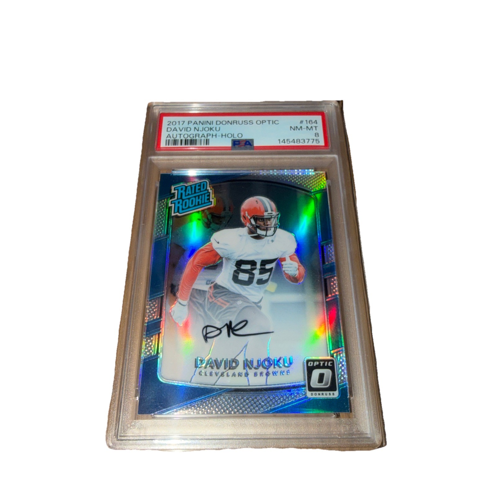David Njoku Panini Donruss Optic #164 Autograph-Holo