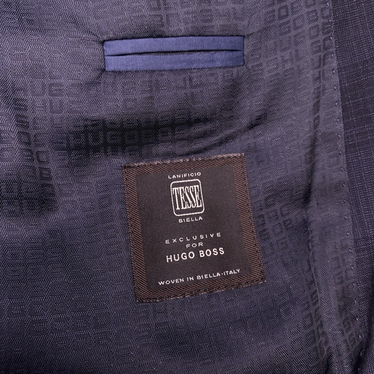 Hugo Boss Blazer Mens 40R Blue Plaid Wool Lanificio Tesse