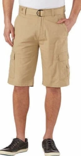 WearFirst Men s Khaki Cargo Shorts Belted NWT Size 42 eBay