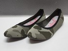 Jellypop Champs Knitted Memory Foam Green Camo Grey Sz 7.5M Ballet Flats NEW — photo 2