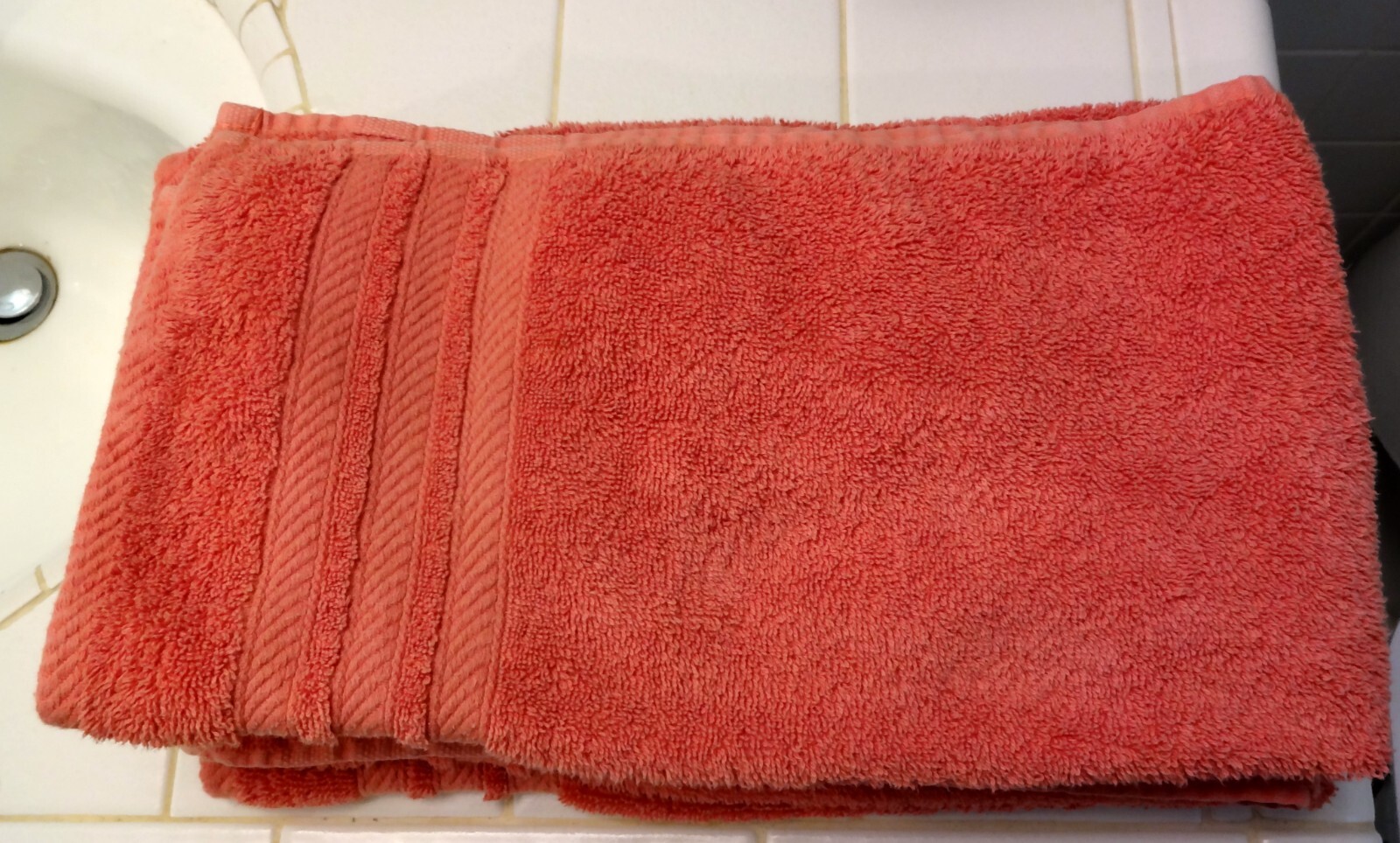 Lauren Ralph Lauren hand towel 100 cotton coral rose solid bathroom eBay