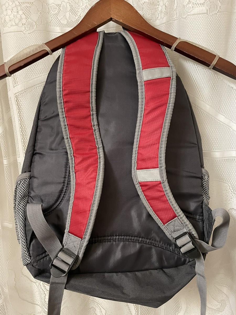 Embark Red Gray Two Shoulder Strap Two Pocketed Backpack Lightweight