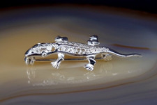 Brosche Silber 800 Filigranschmuck Eidechse plastisch - putzig & filigran