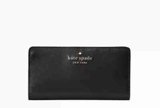 Kate Spade Women's Staci Madison Black Saffiano Leather Large Slim Bifold Wallet