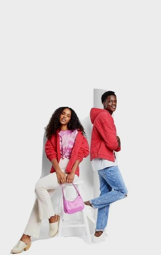 Jacket Hooded Quilted - Wild Fable™ Coral PINK Size S Women's Coats/Jackets - Picture 3 of 6