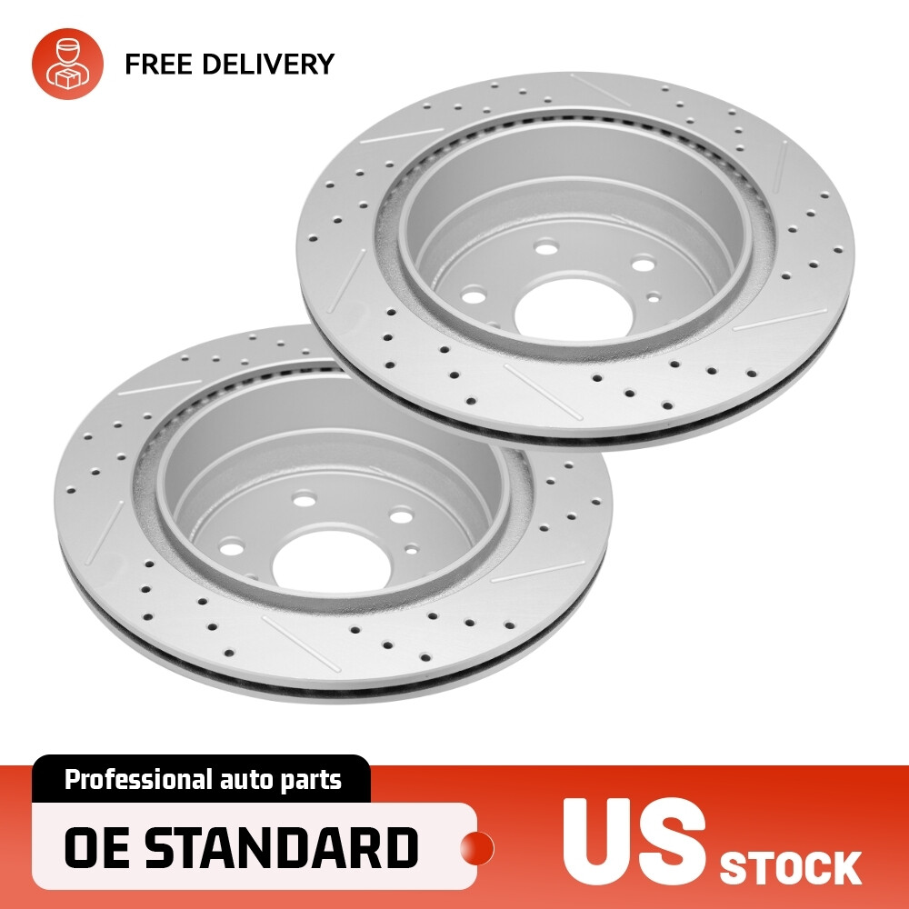 Rear Drilled Brake Rotors for 2007-2020 Cadillac Escalade ESV Models