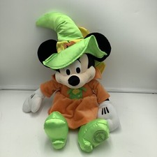 Disney Store Halloween Witch Minnie Mouse Plush Soft Toy Stuffed 16" Orange