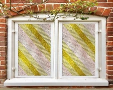 3D Golden Stripes A217 Window Film Print Sticker Cling Stained Glass UV Zoe