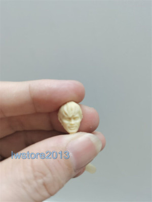 Unpainted 1/18 Zombie Man Head Sculpt Carved For 3.75'' Male Action Figure Body
