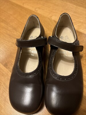 Delphine StartRite Brown leather girls rip-tape traditional school