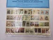 Vintage Merrimack Publishing Miniature Book Cover sheet 20 Antique dollhouse NEW