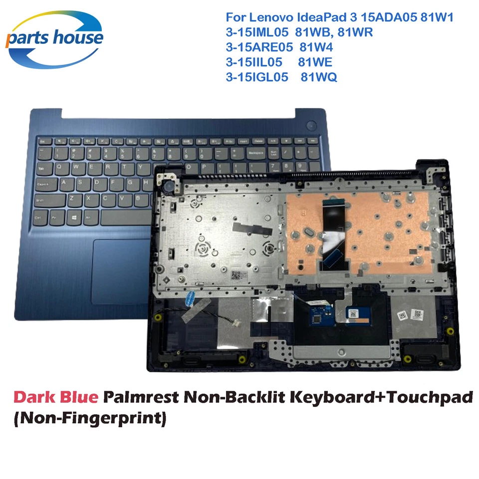 For Lenovo IdeaPad 3-15 3-15IIL05 3-15ADA05 3-15IML05 Palmrest Keyboard Touchpad - Image 4 of 4