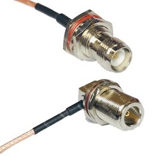 RG316 RP-TNC FEMALE BULKHEAD to N Female Bulkhead Angle RF Cable Rapid-SHIP LOT