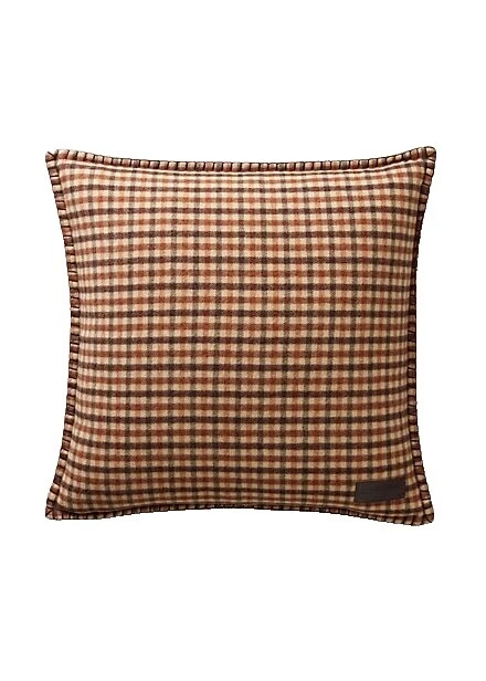 Brown Plaid 100% Wool Home Décor Pillows