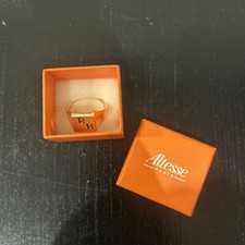 A2 BAGUE HOMME CHEVALIÈRE PLAQUE OR ALTESSE PARIS GRAVÉ R H Taille 69 22,2 Mm