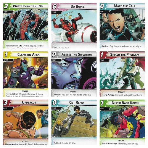Marvel Champions LCG: Event Replacement Game Cards In All Aspects