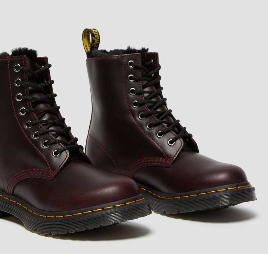 Dr Martens Womens 1460 SERENA FAUX FUR LINED OXBLOOD ATLAS