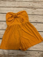 Wild Fable Orange Terry Cloth Romper XS X-Small Towel Knit Festival Beach Retro